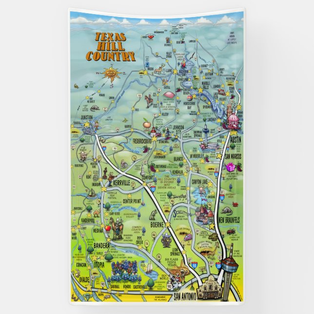 Banderoles Carte de bande dessinée de pays de colline du (Vertical)