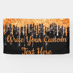 Banderoles Carte photo de la fête d'Halloween Arrière-plan or