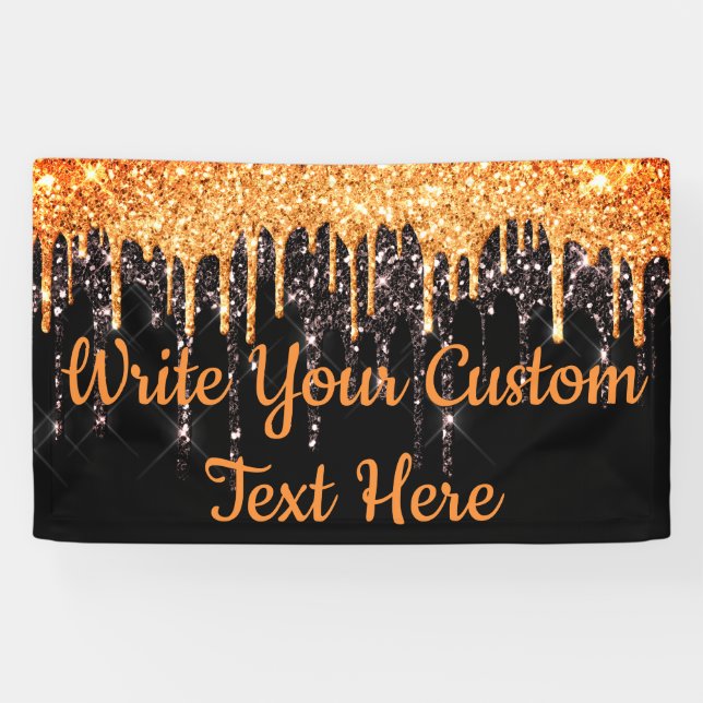 Banderoles Carte photo de la fête d'Halloween Arrière-plan or (Horizontal)