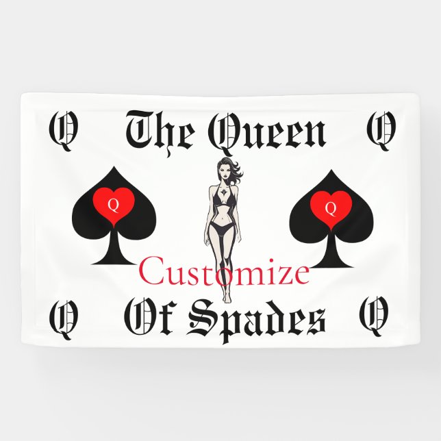 Banderoles Carte Tarot Queen of Spades Thunder_Cove (Horizontal)