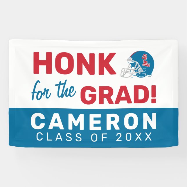 Banderoles Casque Ole Miss Football | Bleu clair (Horizontal)