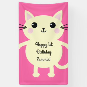 Banderoles Cat Cute Kitty Colorée 1er Anniversaire Thème de f