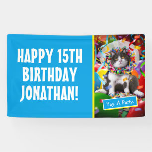 Banderoles Cat In Party Cone