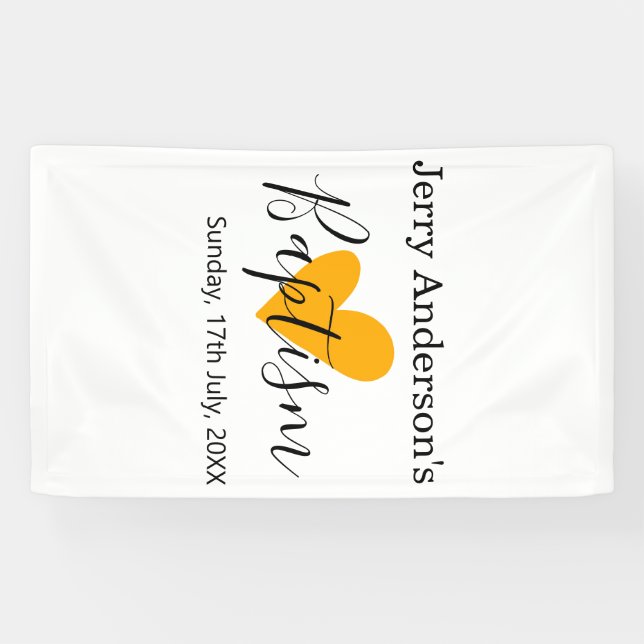 Banderoles Catholic baptism kids modern simple QR minimal (Horizontal)