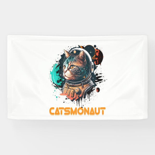 Banderoles Catsmonaute Astronaut Chat Ou Chat Spatial (Horizontal)