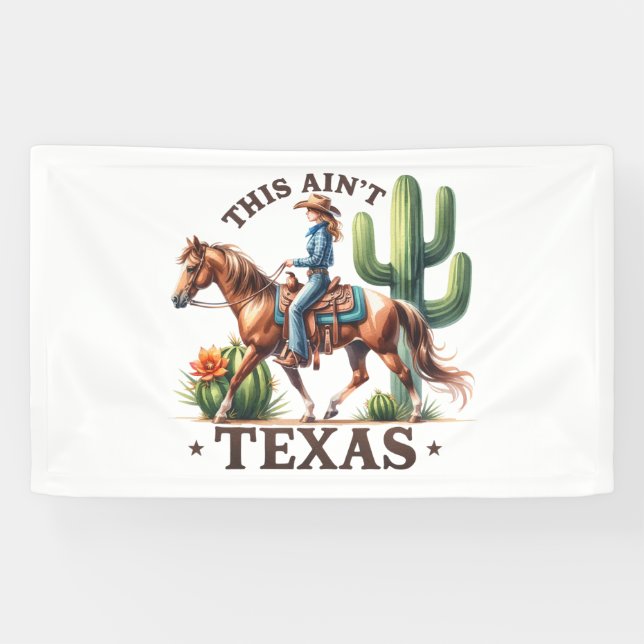 Banderoles Ce Cheval Cowgirl n'est pas Texas (Horizontal)
