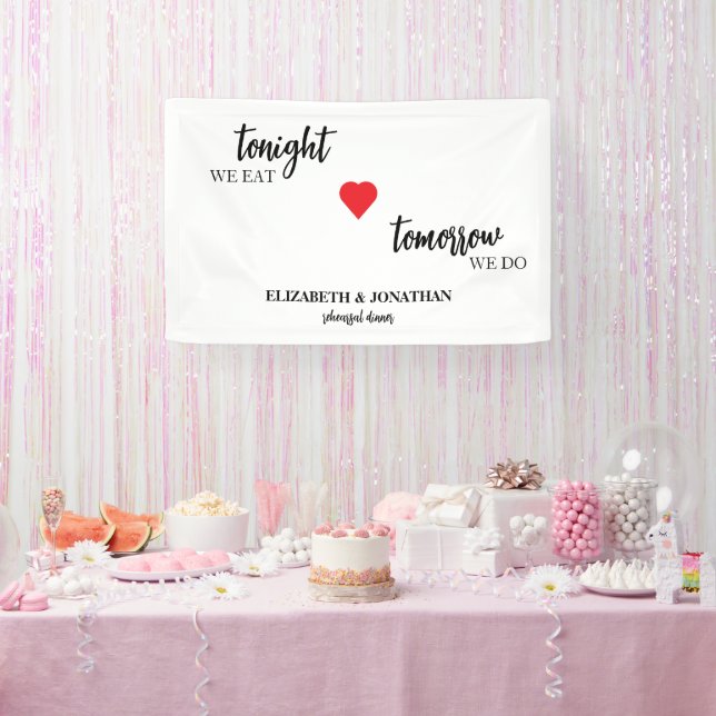 Banderoles Ce soir nous mangeons, demain nous faisons le dîne (Fête)