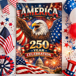Banderoles Célébration de l'aigle America 250 avec le Capitol