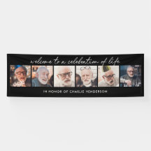 Célébration de vie avec 6 photos et écriture manus