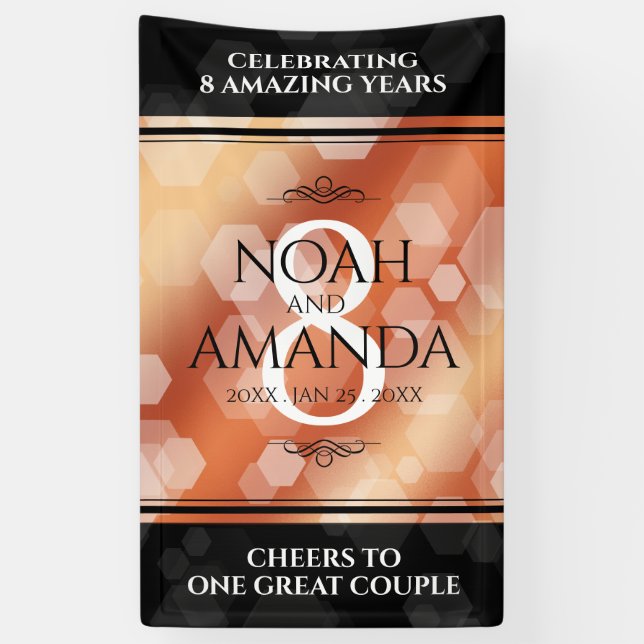 Banderoles Célébration élégante du 8ème anniversaire de maria (Vertical)