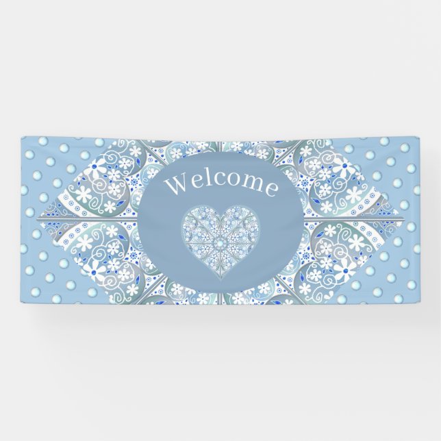 Banderoles Céramique Lace Bleu clair (Horizontal)