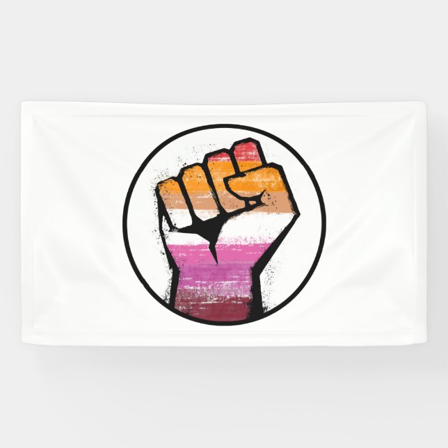 Banderoles Cercle du poing de fierté lesbienne (Horizontal)