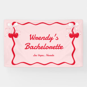 Banderoles Cerise sur le Gâteau Bienvenue à la Fête de Fiança