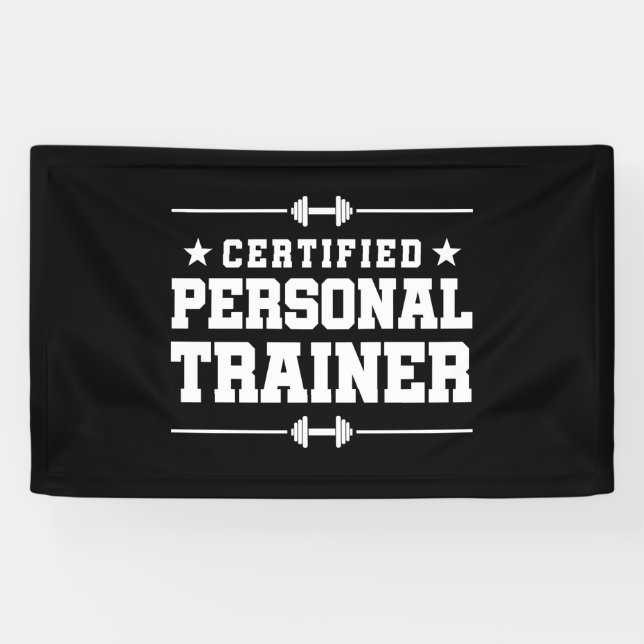 Banderoles Certifié Personal Trainer Fitness Coach Gym Train (Horizontal)