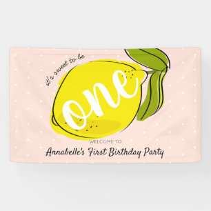 Banderoles C'est doux d'être un citron rose 1er anniversaire