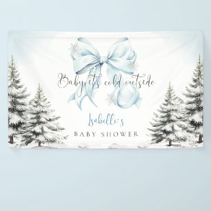 Banderoles C'est Froid Dehors Bleu Ruban Baby Shower Fête