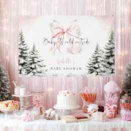 Banderoles C'est Froid Dehors Fête Baby Shower Arc Rose