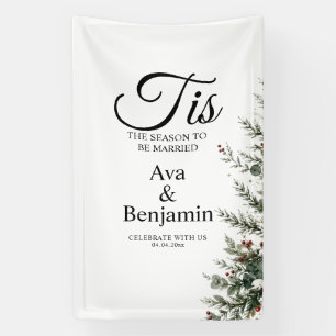 Banderoles C'est la saison de l'hiver Noël Signe de mariage,