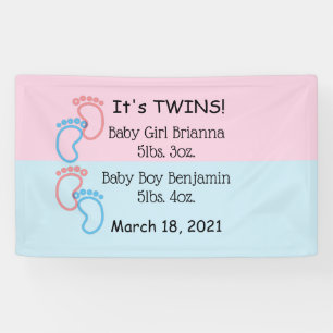 Banderoles C'est Twins Indoor Baby Banner