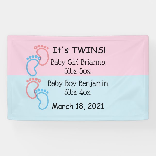 Banderoles C'est Twins Indoor Baby Banner (Horizontal)
