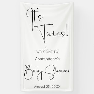 Banderoles C'est Twins Modern Script Baby shower