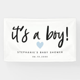 Banderoles c'est un baby shower bleu simple de coeur de