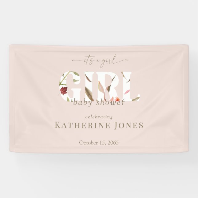 Banderoles C'est un Baby shower Fille Blush (Horizontal)