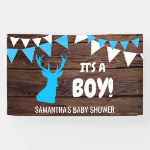 Banderoles C'est UN GARÇON ! Baby shower rustique fait sur