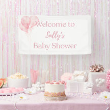 C'est une fille Ballons roses Baby Shower Bienvenu