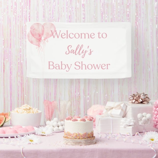 Banderoles C'est une fille Ballons roses Baby Shower Bienvenu (Fête)