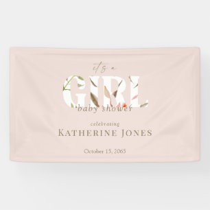 Banderoles C'est une fille Blush Baby shower II