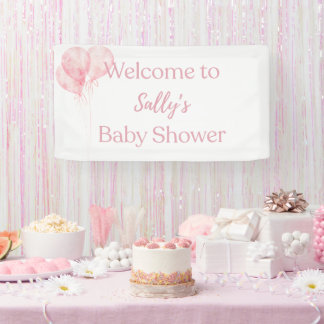 Banderoles C'est une fille rose ballons Baby shower Bienvenue