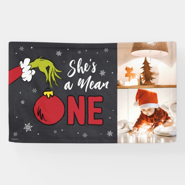 Banderoles C'est une Mean One | Grinch Chalkboard Anniversair (Horizontal)