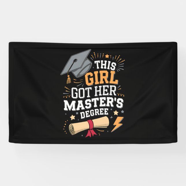 Banderoles Cette fille a obtenu son diplôme de master (Horizontal)