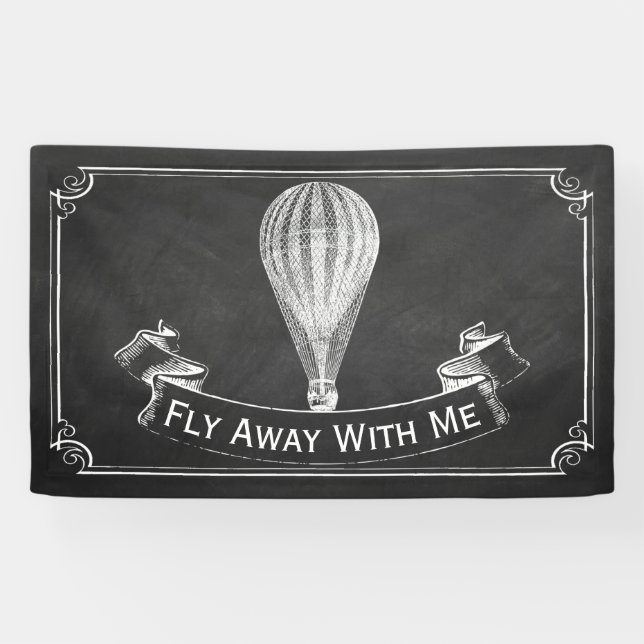 Banderoles Chalkboard Hot Air Balloon Collection Mariage (Horizontal)