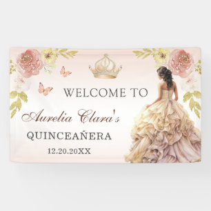 Banderoles Champagne Princesse Robe Quinceañera Anniversaire