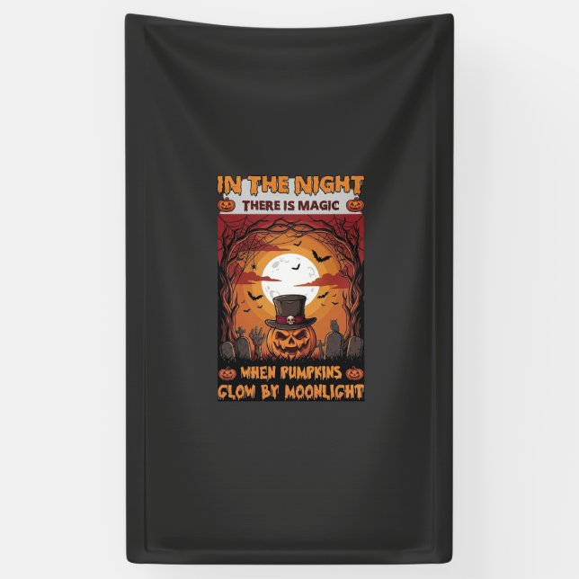Banderoles Chapeau haut de forme de citrouille d'Halloween de (Vertical)