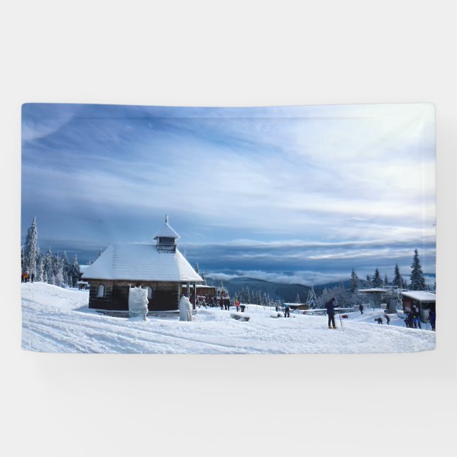 Banderoles Chapel dans les montagnes des Alps (Horizontal)
