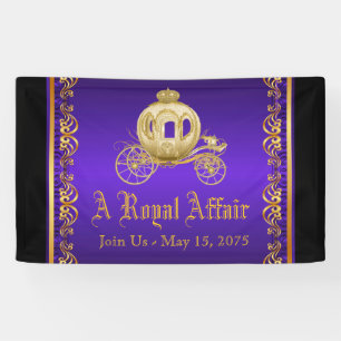 Banderoles Char royal en or violet