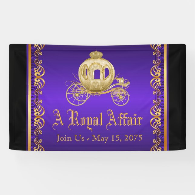 Banderoles Char royal en or violet (Horizontal)