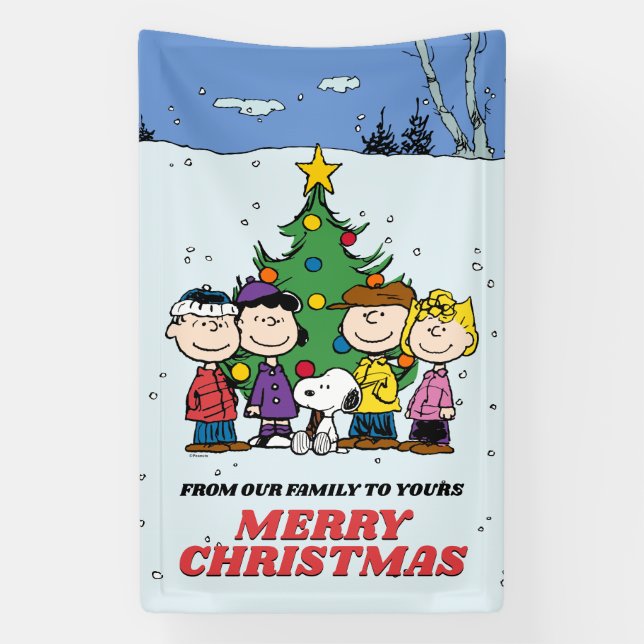 Banderoles Charlie Brown et ses amis Noël (Verticale)