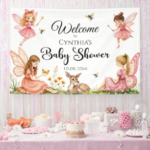 Banderoles Charmante fées Bois Baby shower aux cerfs Bienvenu