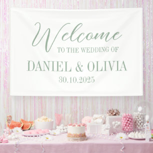 Banderoles Charme Élégant Vert Fleur sauvage Wed Seating Char