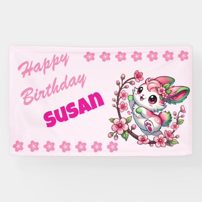 Banderoles Charming Sakura Bunny (Horizontal)