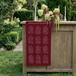 Banderoles Chartre de mariage en vinyle Bourgogne & Ivoire