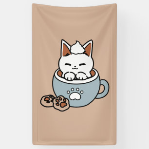 Banderoles Chat adorable en Mug Conception de vacances - Chat