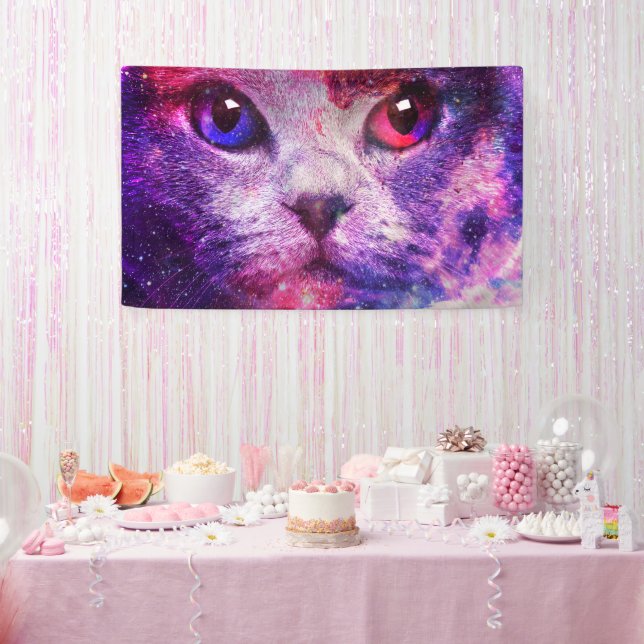 Banderoles Chat de la galaxie violette  (Fête)