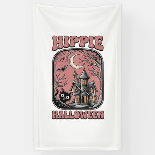 Banderoles Chat de maison hantée Halloween Hippie Design Vint