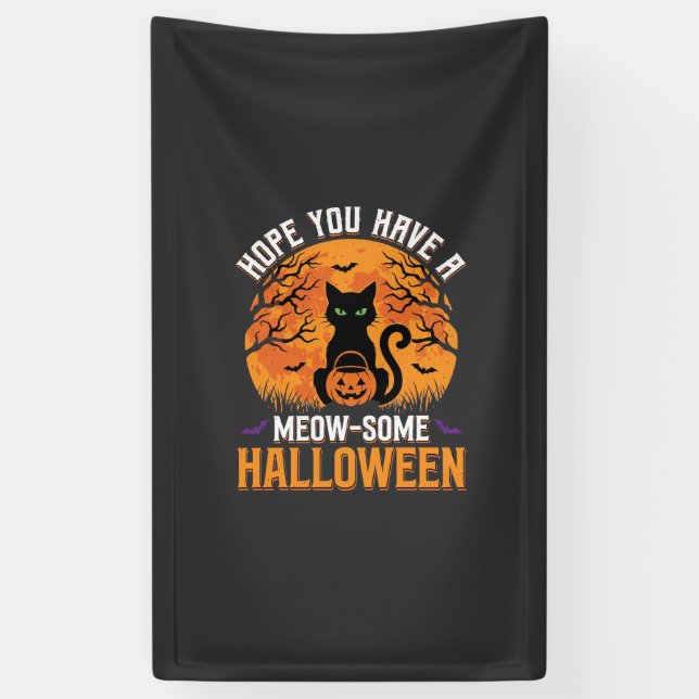 Banderoles Chat Noir Halloween Incroyable (Vertical)