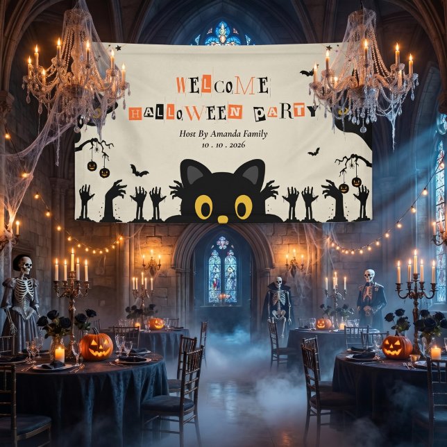 Banderoles Chat noir mignon Halloween (Créateur téléchargé)